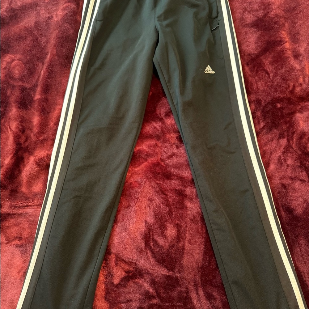 Adidas Black Athletic Pants with White Logo